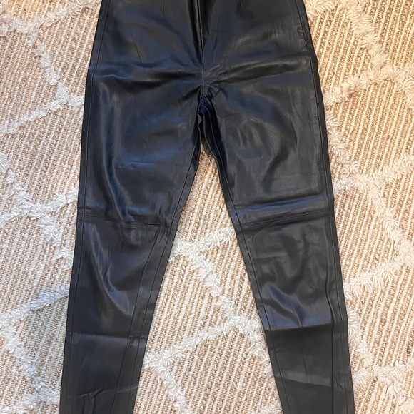 Zara Black Faux Leather-Style Trousers - Picture 1 of 4